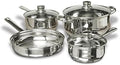 Concord Cookware 7-Piece Stainless Steel Cookware Set, includes Pots and Pans