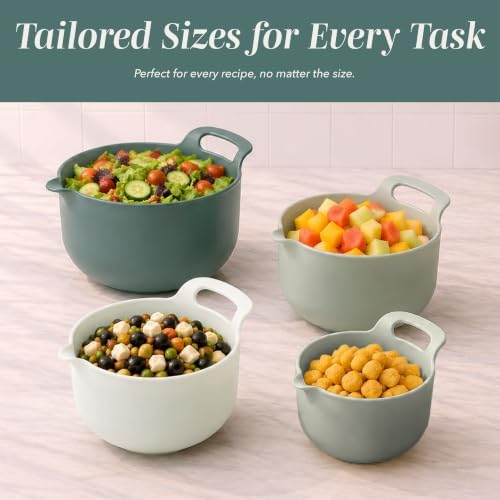 COOK WITH COLOR Nesting Plastic Mixing Bowl Set with Pour Spouts and