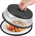 12 Inchs Microwave Splatter Cover & Silicone Mat, Black
