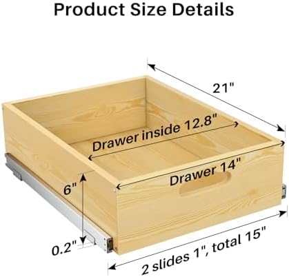 Pull Out Cabinet Organizer, Soft Close Slide Out Solid Wooden