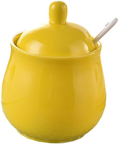 Ceramic Colorful Creamer and Sugar Set with Lid Spoon, Coffee Serving