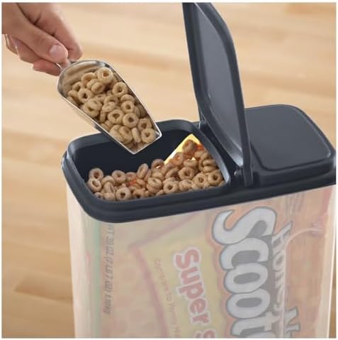 Clear Plastic Cereal Dispenser with Lid, 32 Cup Airtight Cereal