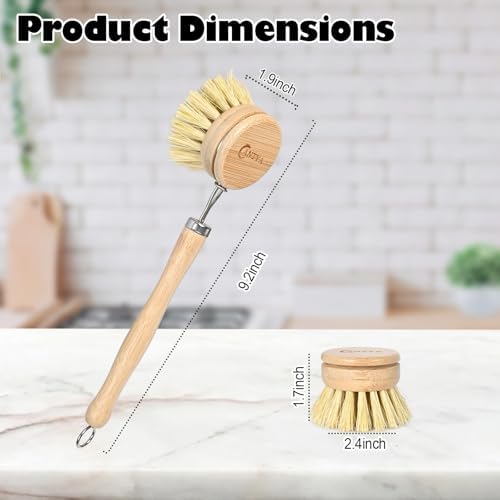 Bamboo Dish Brush with Handle