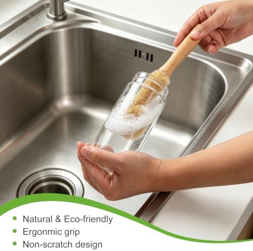 Bamboo Dish Brush Set, 3 Pack