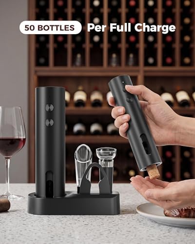 Rechargeable 5-in-1 Electric Wine Opener Set, Cordless Automatic Wine