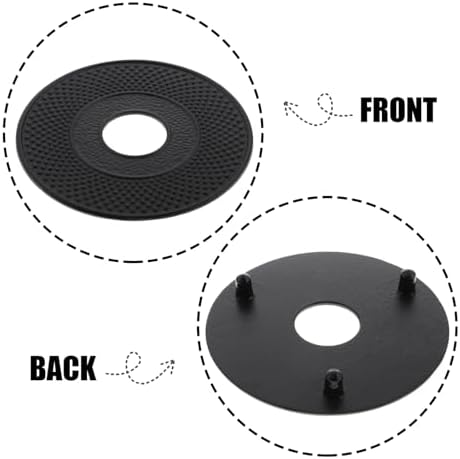 Cast Iron Teapot Heat Shield Trivet Set 2pcs Black Iron