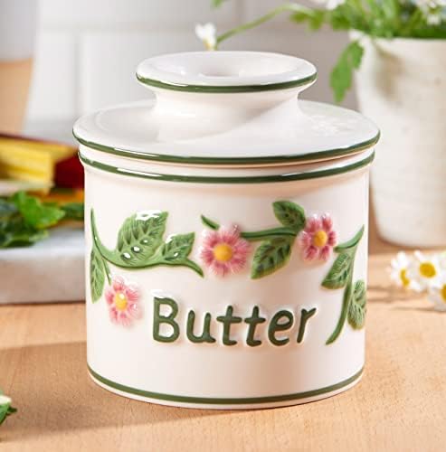 Butter Bell Crock by L. Tremain French Butter Keeper, Hand Painted
