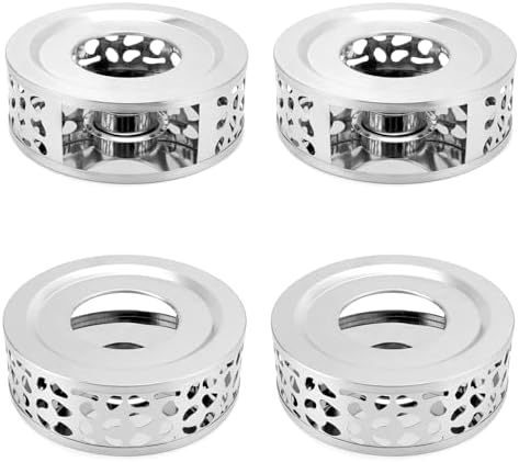 QWORK Tea Kettle Warmer, 4 Pack Brushed Stainless Steel Kettle, Hollow