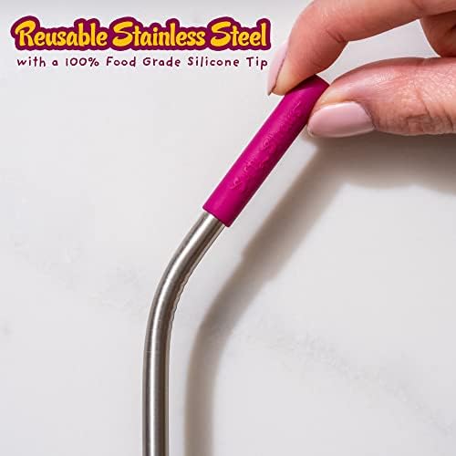 Softy Straws Premium Reusable Stainless Steel Drinking Straws With