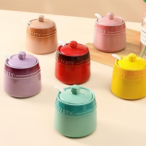 Salt Pot, Solid Color Porcelain Sugar Pot, For Coffee Bar, Sugar Bowl