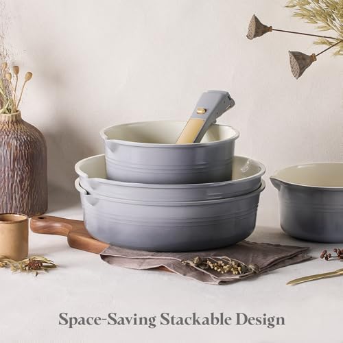CAROTE 20pcs Titanium Cookware Set, Pots and Pans Set Detachable