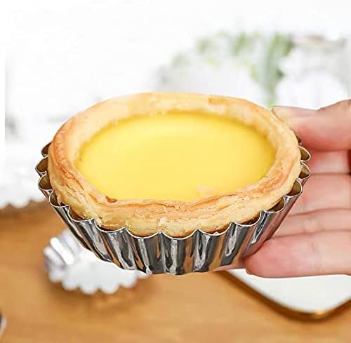 Dicunoy 30 PCS Egg Tart Mold for Baking, 3.8 Inch Stainless Steel Mini