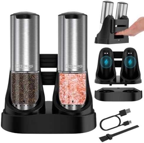Electric Salt and Pepper Grinder Set, Type-C Charging