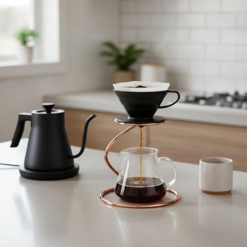 Pour Over Coffee Dripper Stand, Stable Metal Base with Heat-Resistant