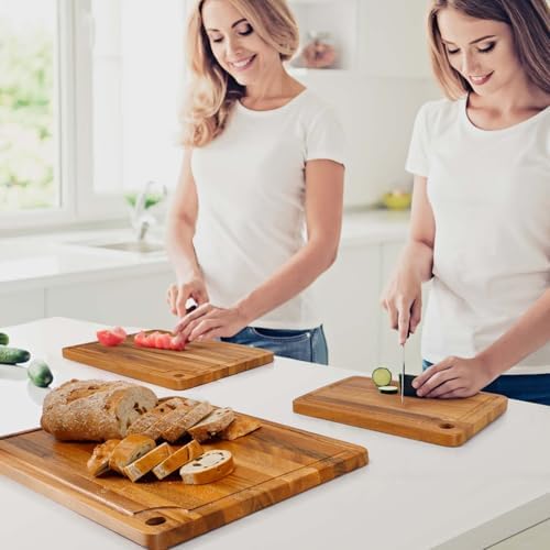 Caperci Wood Cutting Board Set of 3 - Acacia Wooden Cutting Chopping