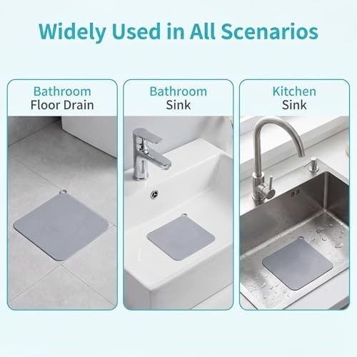 JJUNW 2Pack Silicone Tub Stopper, 8 x 8 Inch Drain Covers to Keep Bugs