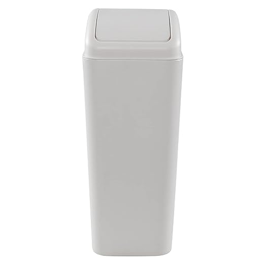 3.5 Gallons/14 Liter Small Trash Can, Plastic Swing Lid Garbage Bin，9.8" x 6.6" by Leendines