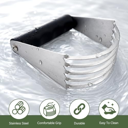 Stainless Steel Pastry Dough Blender and Cutter, Heavy-Duty Baking