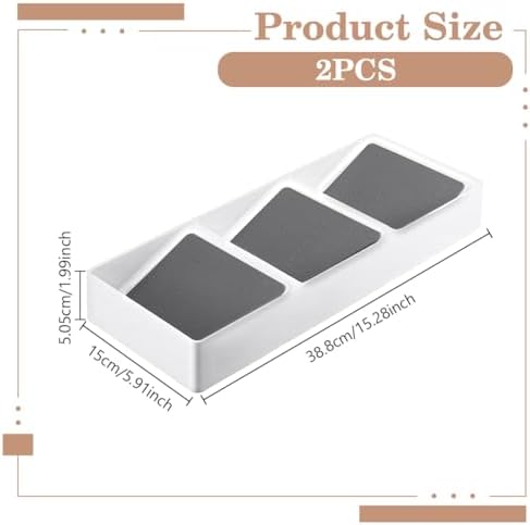 AHANDMAKER 2Pcs Spice Drawer Organizer 3 Section Spice Rack Drawer