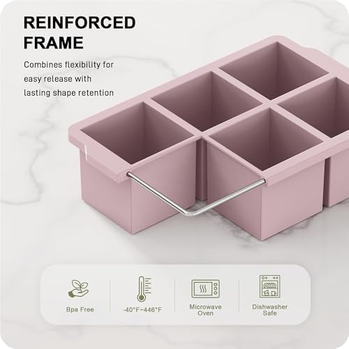 VLM 3 Pack Large Ice Cube Molds, Silicone Ice Cube Tray with Lid for
