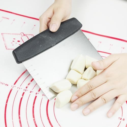 Pro Dough Pastry Scraper Stainless Steel Polished Engraved Measuring