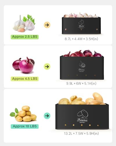 Kitchen Vegetable Storage Set of 3, Sturdy and Durable Storage Basket