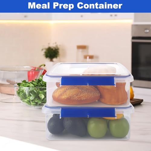 2 Pcs Large Food Storage Containers with Airtight Lid, 5.5L Reusable