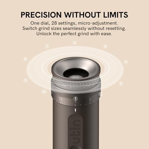 OutIn Fino Portable Electric Coffee Grinder, 28 Settings