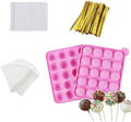 20-Cavity Silicone Cake Pop Mold Set With Lollipop Sticks, Treat Bags