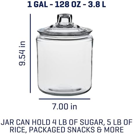 Anchor Hocking Heritage Hill 1 Gallon Glass Jar, Set of 2