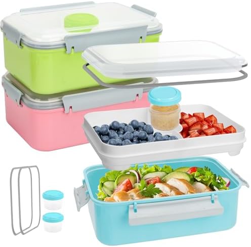 47oz Salad Lunch Container To Go, 3 Pack Salad Bowls Bento Lunch Boxes