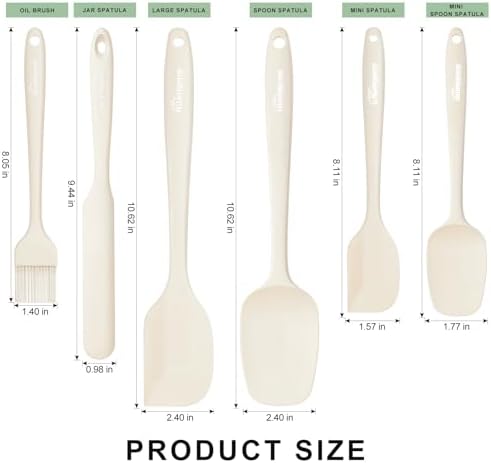 NileHome 6 Pieces Silicone Spatula Set with Silicone