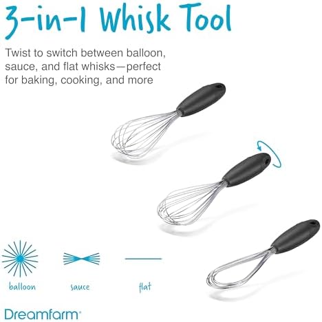 Dreamfarm Flisk Whisk, Set of 2 - Flat & Balloon Whisk (Red)