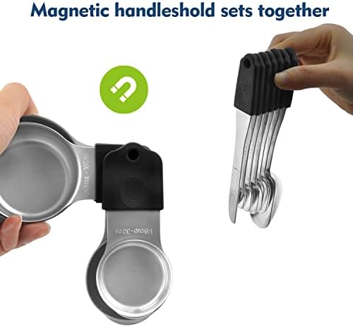Magnetic Measuring Cups Set, 7 Pieces 18/8 Stainless Steel Stackable