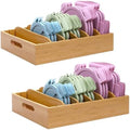 Bamboo Lid Holder Food Container, Kitchen Organizer with 5 Adjustable