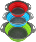 Collapsible Colander Set, 3 Pack Silicone Kitchen Strainer Set, Space