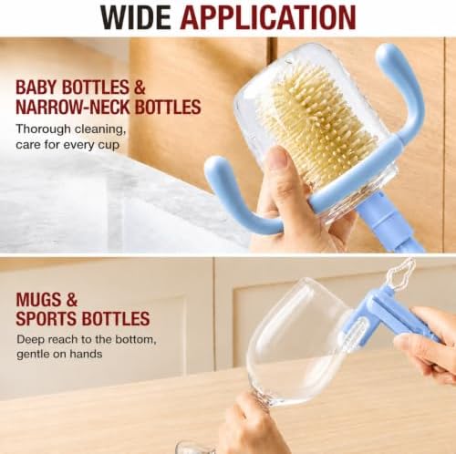 5-in-1 Silicone Bottle & Tumbler Brush Kit with Straw Brush (Blue)