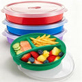 Hushee 4 Pcs Microwave Food Storage Containers, Round, Multicolor