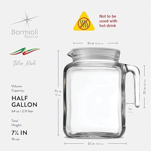 Bormioli Rocco Frigoverre Classic Glass Jug - 67.75 Oz Beverage