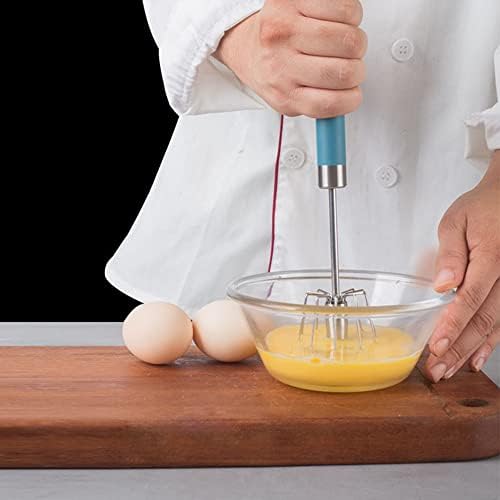 Fnoko Stainless Steel Semi-automatic Egg Whisk - 3PCS Hand Push Rotary