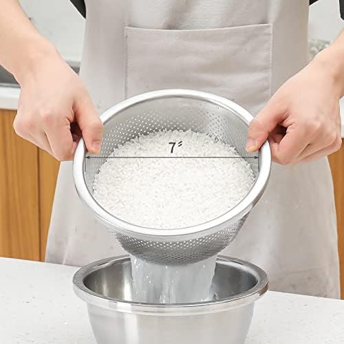 Paoli 304 Stainless Steel Fine Mesh Colander Set, 2QT Large Capacity