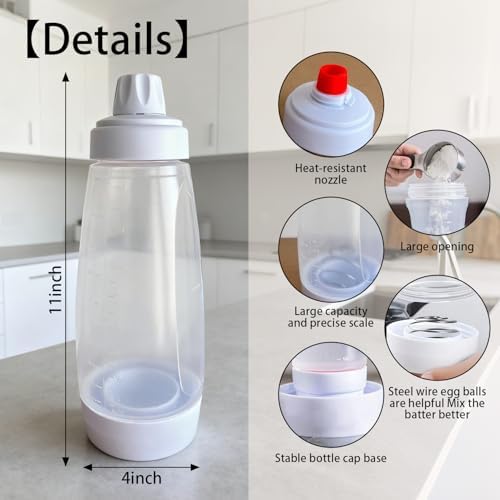 Pancake Batter Dispensers, 2 Packs, 1000ml