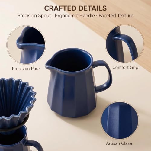 Pour Over Coffee Maker set,Ceramic Coffee Maker With V60 40 pcs Paper