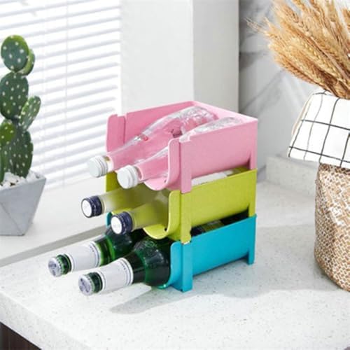 Green Stackable PP Beer Shelf for Bottles and Cans, Portable Organizer