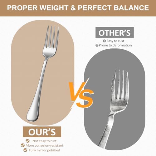 30-Piece Silverware Set for 6, Food Grade Stainless Steel Flatware