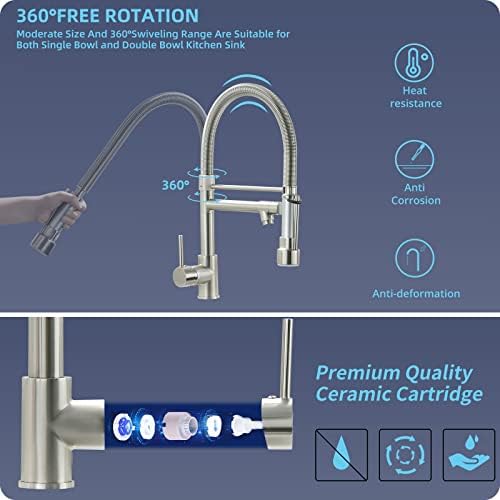 Fapully Pull Down Kitchen Faucet with Lock Sprayer