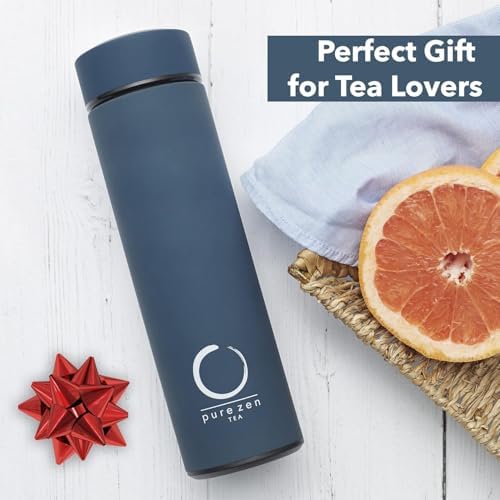 Pure Zen Tea Insulated Tea Infuser Bottle, 15 oz, Tea Thermos with
