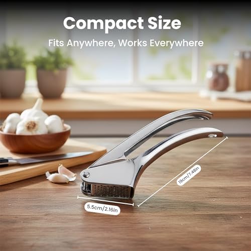 KUYRA Garlic Press, 304 Stainless Steel