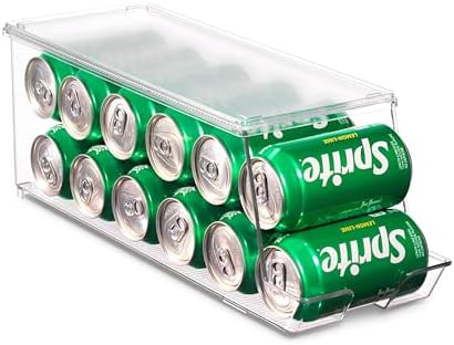 Set of 2 Stackable Soda Can Dispensers for Fridge, Holds 12 Cans