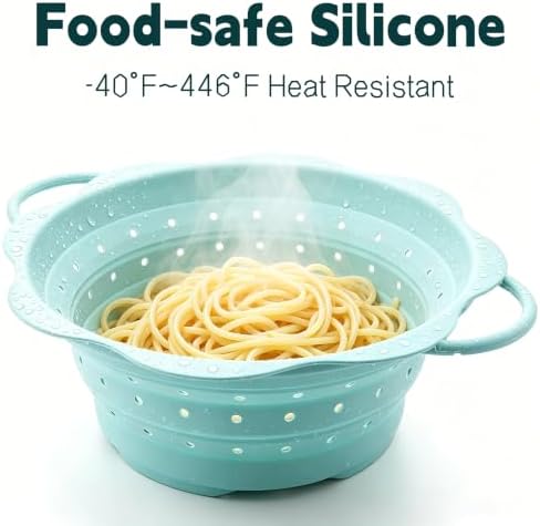 Collapsible Silicone Colander for Kitchen,Foldable Pasta Vegetable